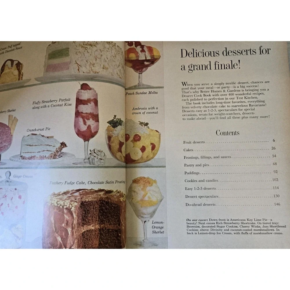 Vintage‎ BHG Dessert Cookbook, 1960 Hardcover,